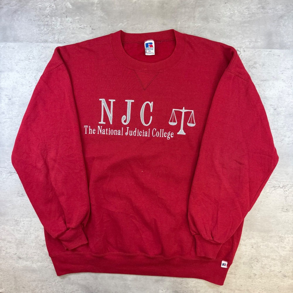 Vintage Russell Athletic NJC National Judicial College Sweatshirt Red XXL USA